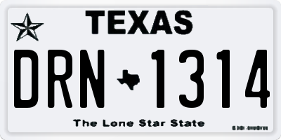 TX license plate DRN1314