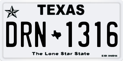 TX license plate DRN1316