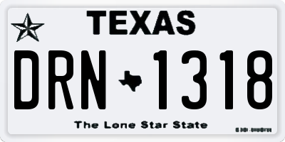 TX license plate DRN1318