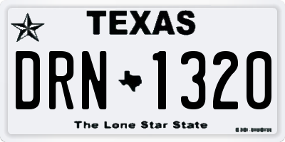 TX license plate DRN1320