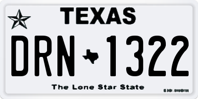TX license plate DRN1322