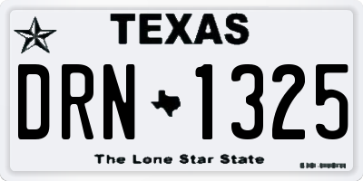 TX license plate DRN1325