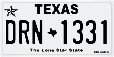 TX license plate DRN1331