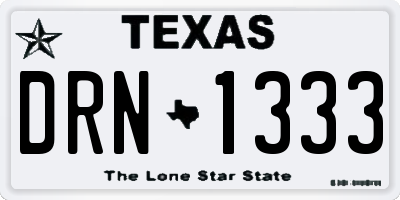 TX license plate DRN1333