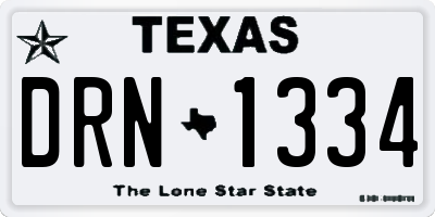 TX license plate DRN1334