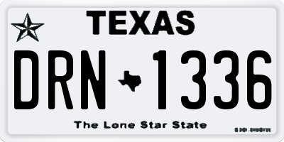 TX license plate DRN1336