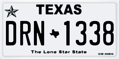 TX license plate DRN1338
