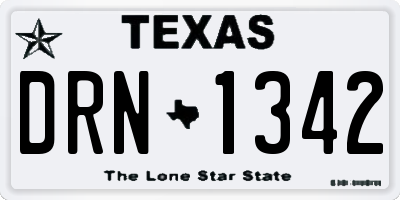TX license plate DRN1342