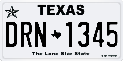 TX license plate DRN1345