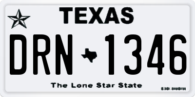 TX license plate DRN1346