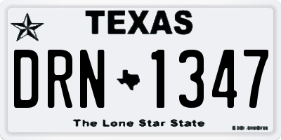 TX license plate DRN1347