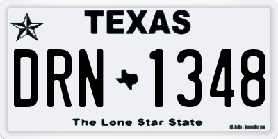 TX license plate DRN1348