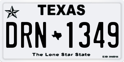 TX license plate DRN1349