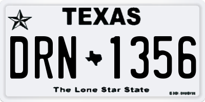 TX license plate DRN1356