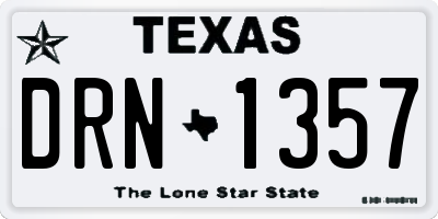 TX license plate DRN1357