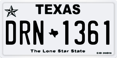 TX license plate DRN1361