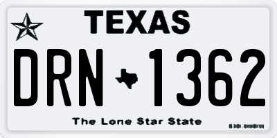 TX license plate DRN1362