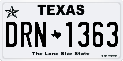 TX license plate DRN1363