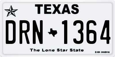 TX license plate DRN1364