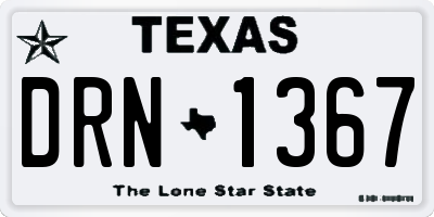 TX license plate DRN1367