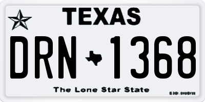 TX license plate DRN1368