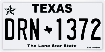 TX license plate DRN1372