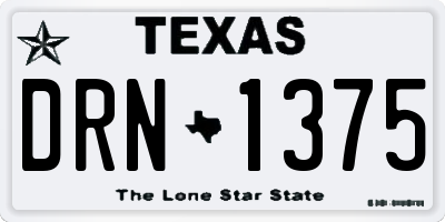 TX license plate DRN1375