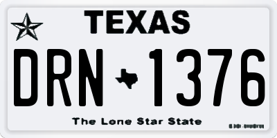 TX license plate DRN1376