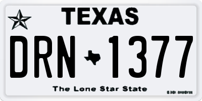 TX license plate DRN1377