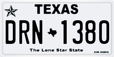 TX license plate DRN1380