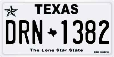 TX license plate DRN1382