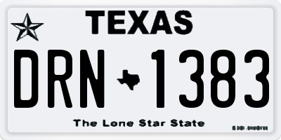 TX license plate DRN1383