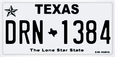 TX license plate DRN1384
