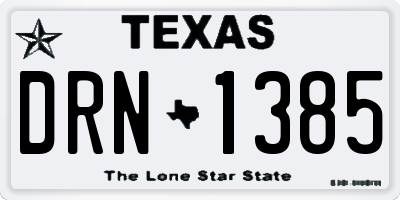 TX license plate DRN1385