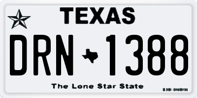 TX license plate DRN1388