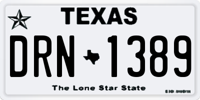 TX license plate DRN1389