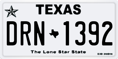 TX license plate DRN1392