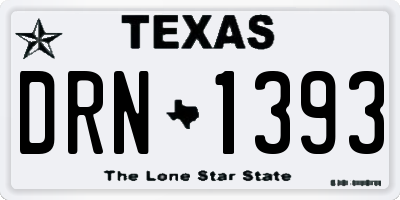 TX license plate DRN1393