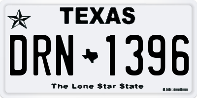TX license plate DRN1396