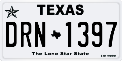 TX license plate DRN1397