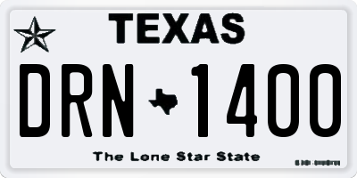 TX license plate DRN1400