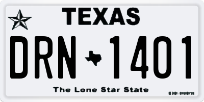 TX license plate DRN1401