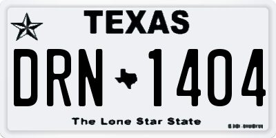 TX license plate DRN1404