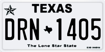 TX license plate DRN1405