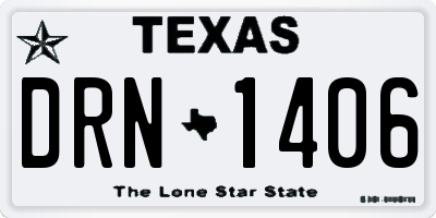 TX license plate DRN1406