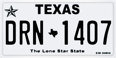 TX license plate DRN1407