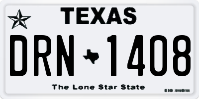 TX license plate DRN1408