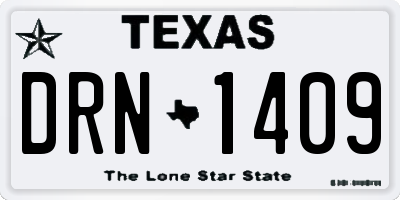 TX license plate DRN1409