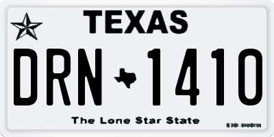 TX license plate DRN1410