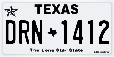 TX license plate DRN1412